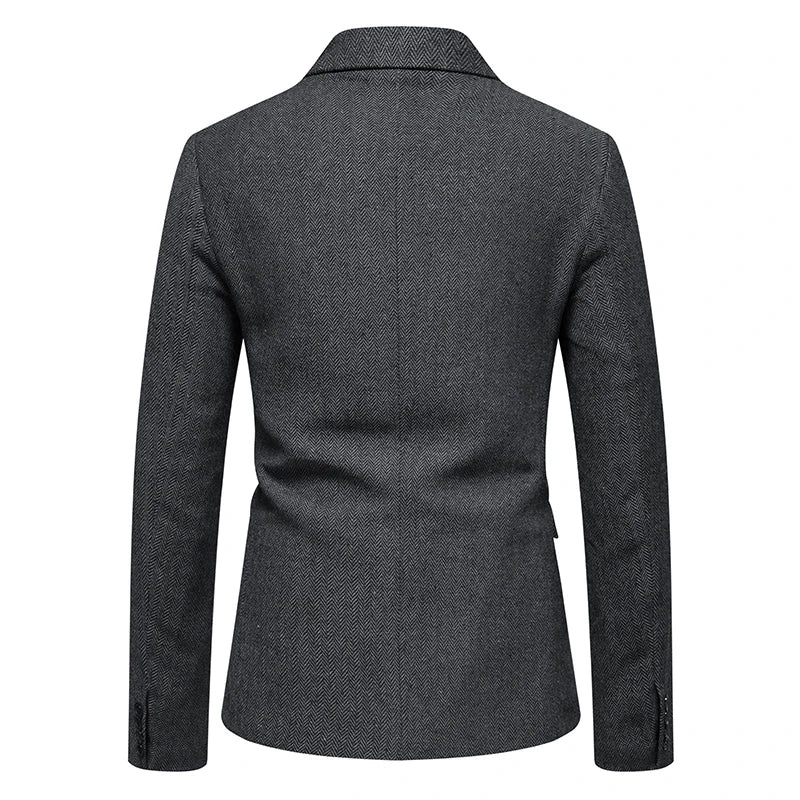 Men Single Button Suit Blazer