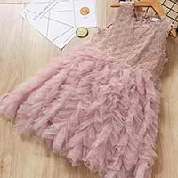 Girl's Princess Hollow Party Dress  For 3 7Y