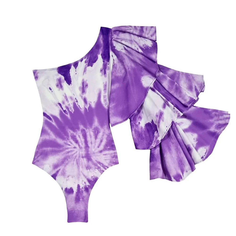 Women's Summer Vintage One Piece Swimsuit Long Sleeve Swimwear