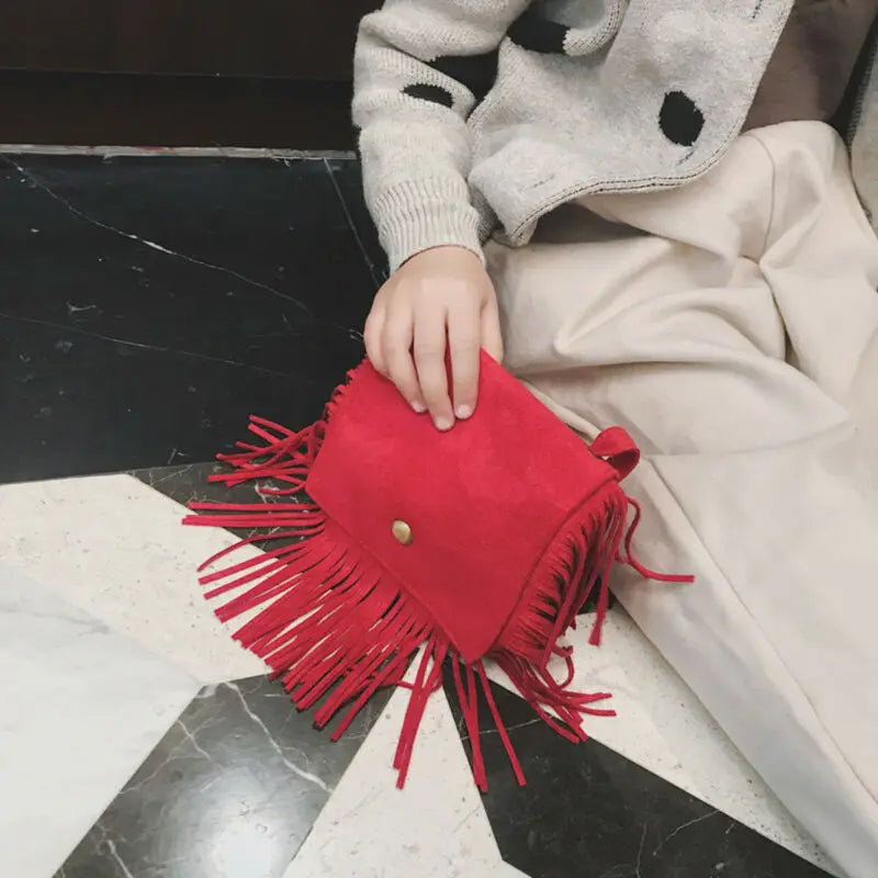 Kids Girls Handbags Coin Purse Shoulder Bags - Tassel Mini Messenger Bag