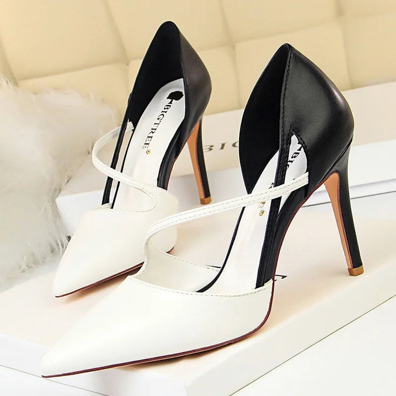 Women's Stiletto High Heel Pumps - 9.5cm Classic Court Shoes