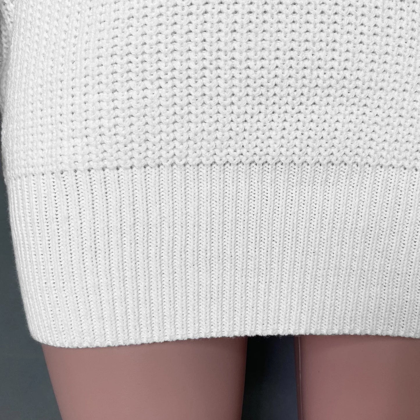 Women's Knitted Mini Sweater Dress - Long Sleeve Knitwear Dress