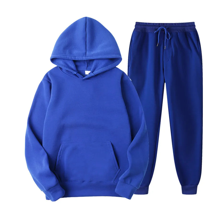 Men Tracksuit Cotton Comfortable Two Piece Casual Sportswear Set