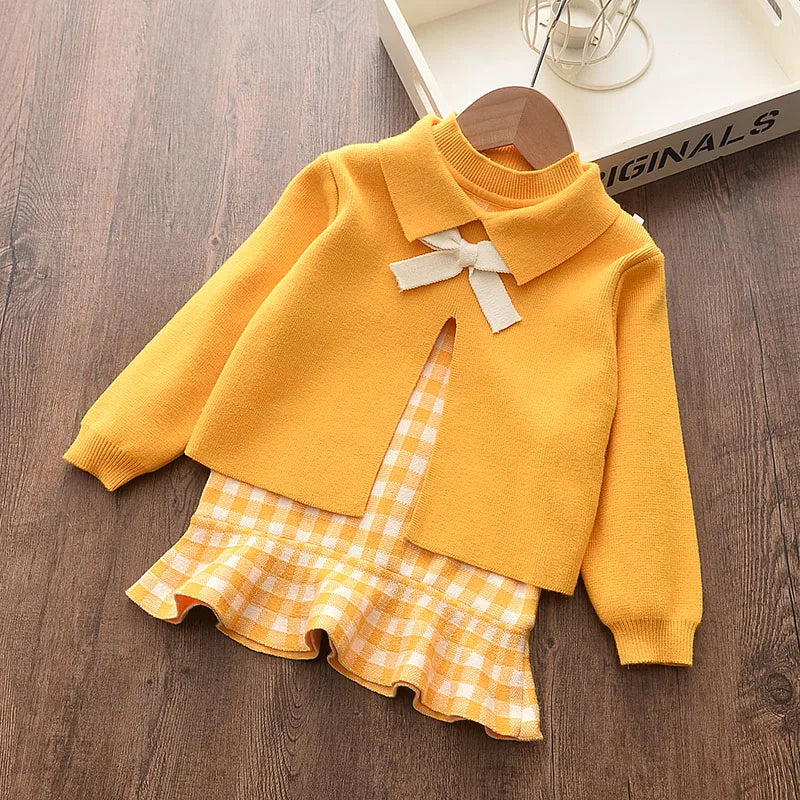 Children's Girl's Knitted Sweet Outfit Set