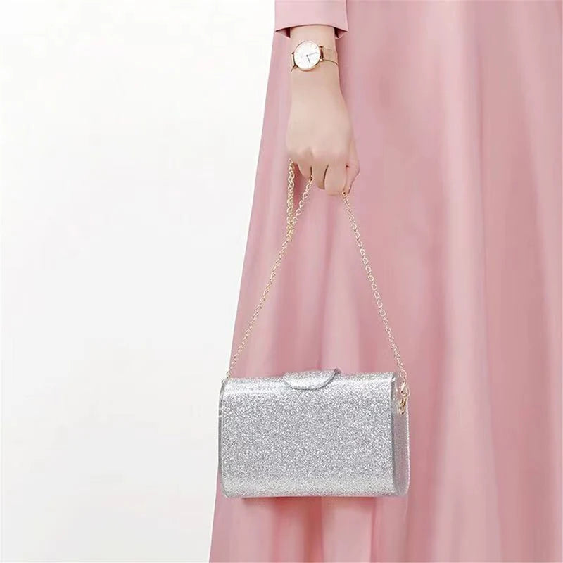 Women's Handbag Acrylic Clutch Purse - Glitter Party Wallet Chain Shoulder Crossbody Handbag