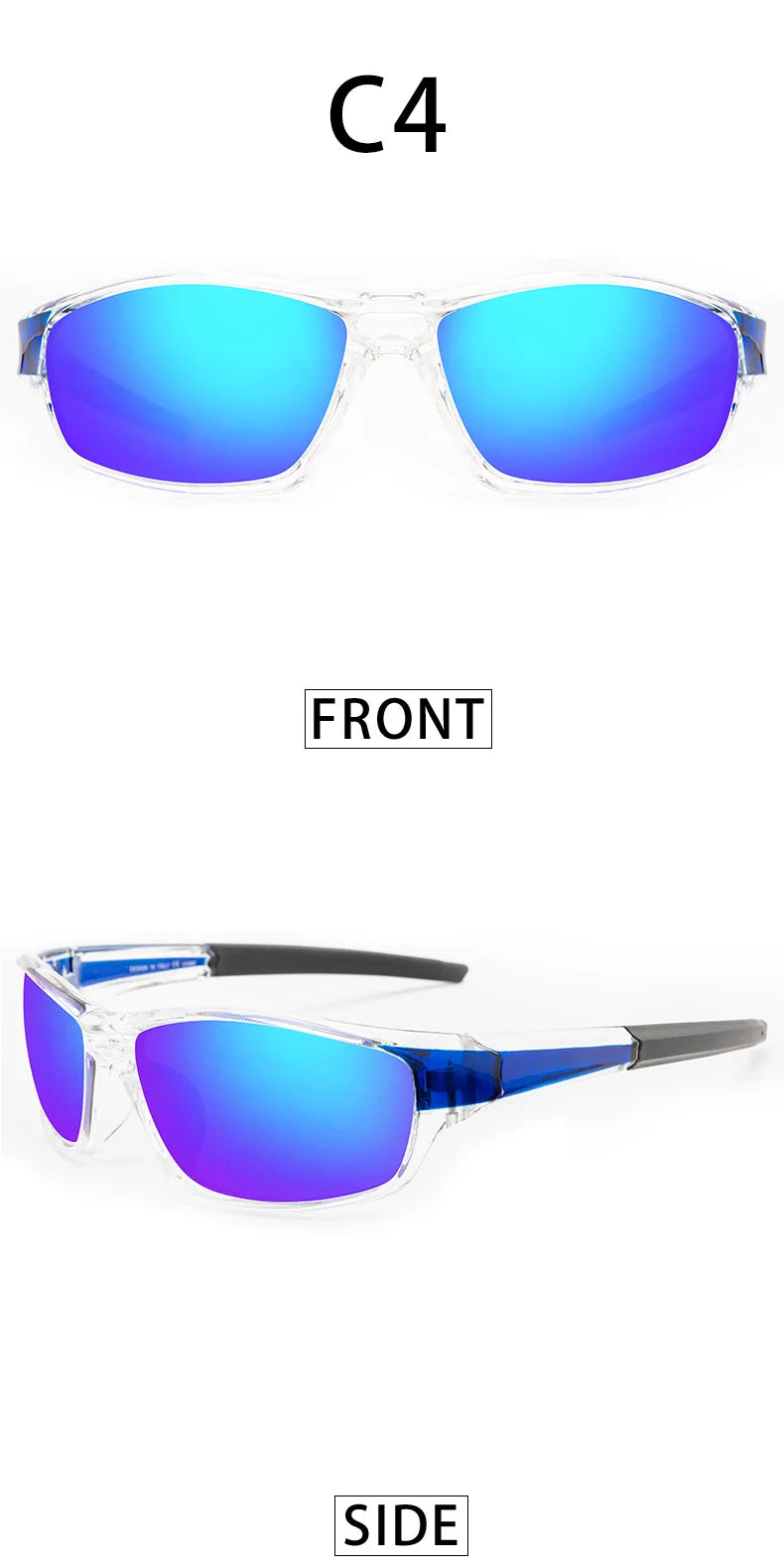 Square Polarized Cycling Sunglasses - Gradient Mirror UV400 for Women & Men