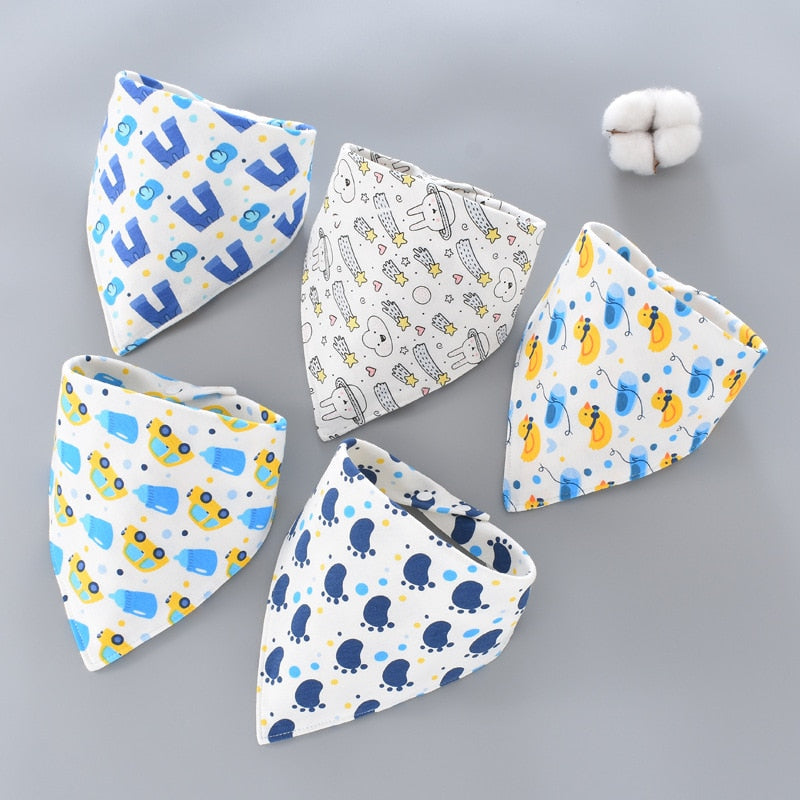 5Pcs/Set Cotton Baby Bibs