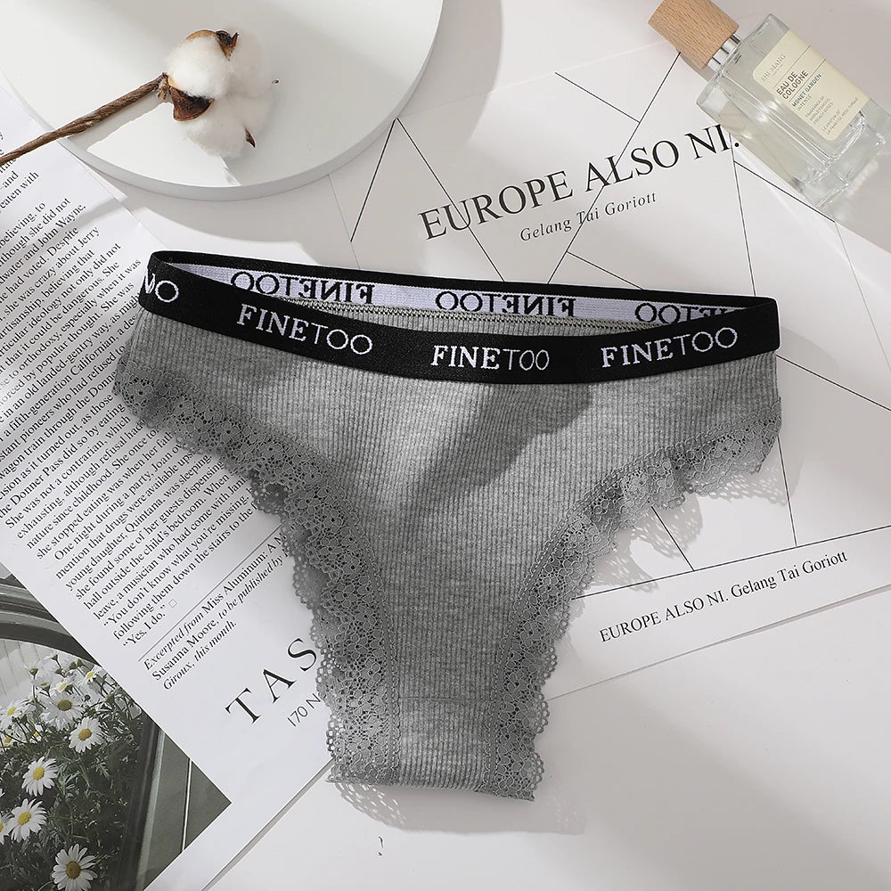 Women's Cotton Lace Low Waist Underwear Thongs G-String Lingerie