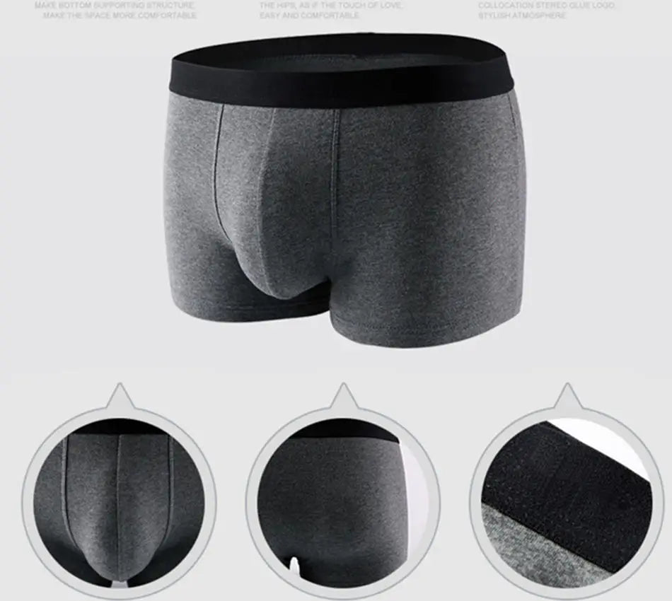 4pcs/lot Men's Underwear Boxers Breathable Cotton Underpants Comfortable Shorts Boxer