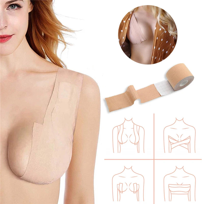 Women's 5M Body Invisible Bra - Tape Nipple Cover DIY Breast Lift Tape Push Up Sticky Bra Lift Up Boob Tape 1 Roll