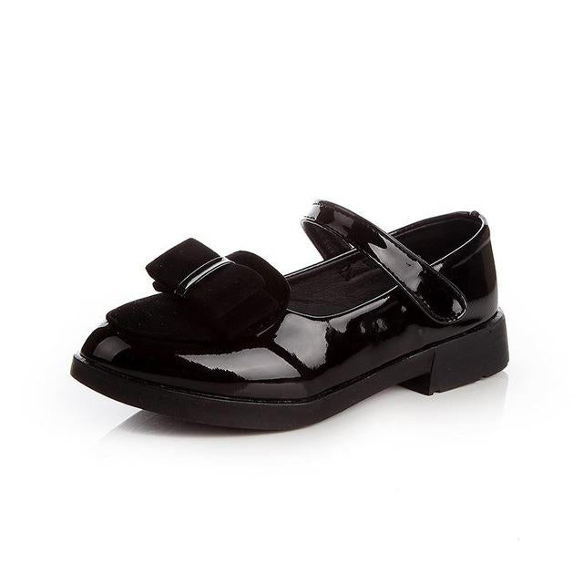 Girl's Patent Leather Bow-knot Shoes