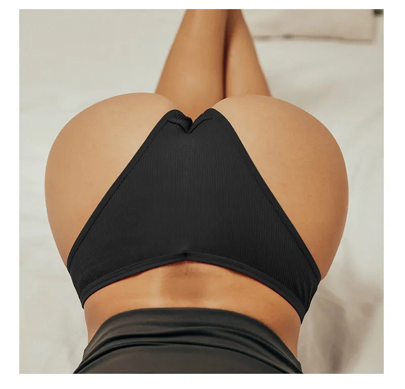 Women's Cotton Brazilian Panties 3-Piece Set - V-Waist Bikini Underwear