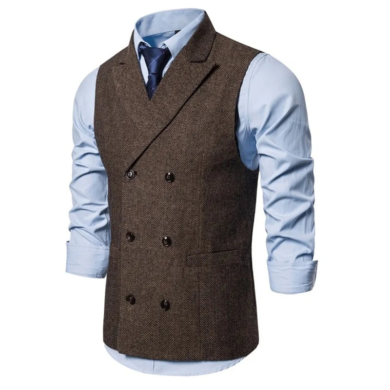 Double Breasted Suit Vest Waistcoat for Men