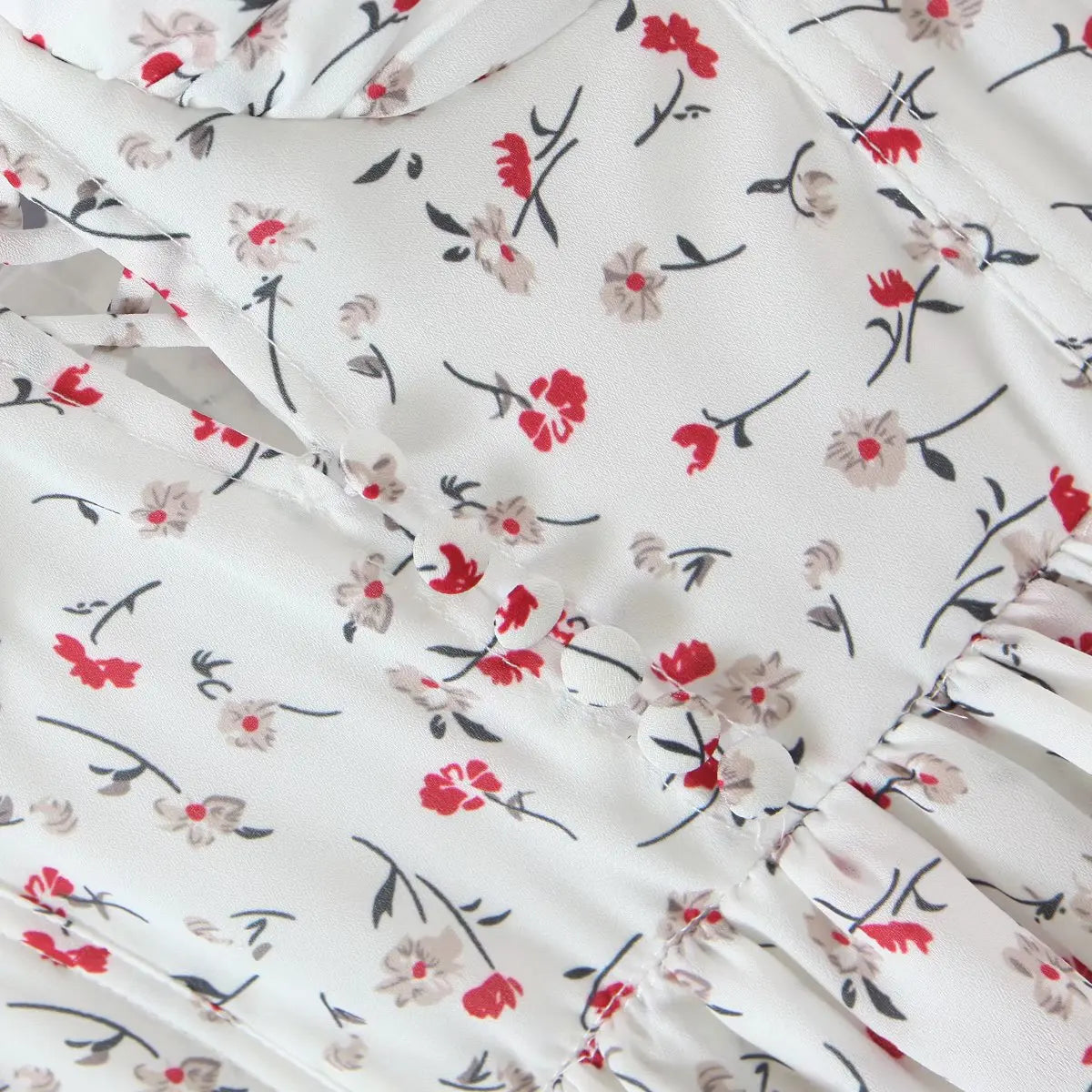 Floral Print Sling Chiffon Dress - Sweet Ruffle Holiday Party Short Dress