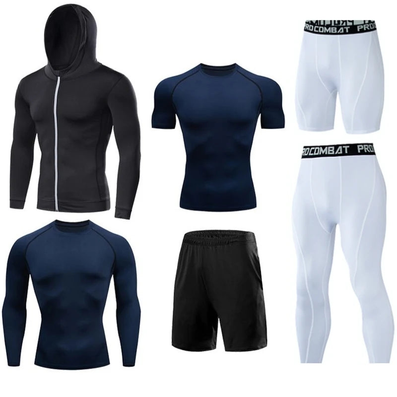 Men's Running Compression Quick Dry  Fitness Tight Sportswear Gym Sport Short Sleeve Shirt