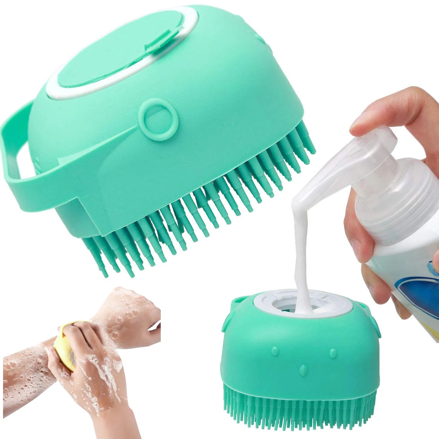 Baby's Silicone Shampoo Bath Scrubber Brush Massage Comb