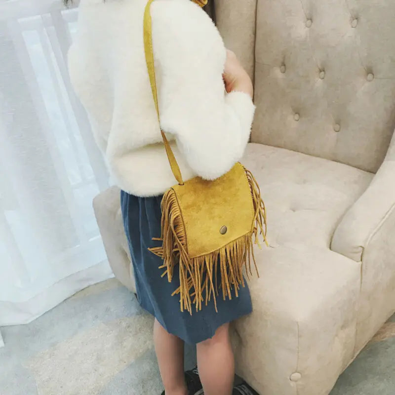 Kids Girls Handbags Coin Purse Shoulder Bags - Tassel Mini Messenger Bag