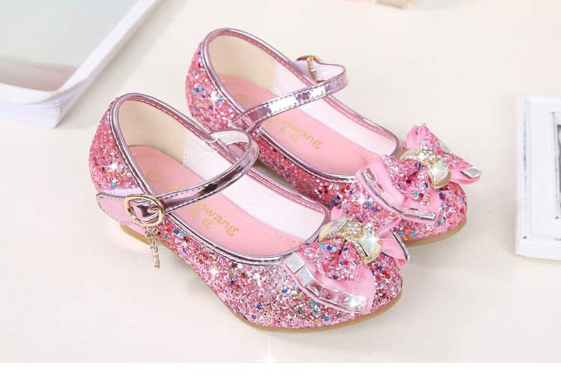 Girls Flower Glitter Butterfly Knot Shoes