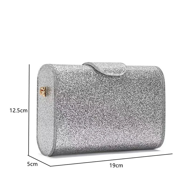 Women's Handbag Acrylic Clutch Purse - Glitter Party Wallet Chain Shoulder Crossbody Handbag