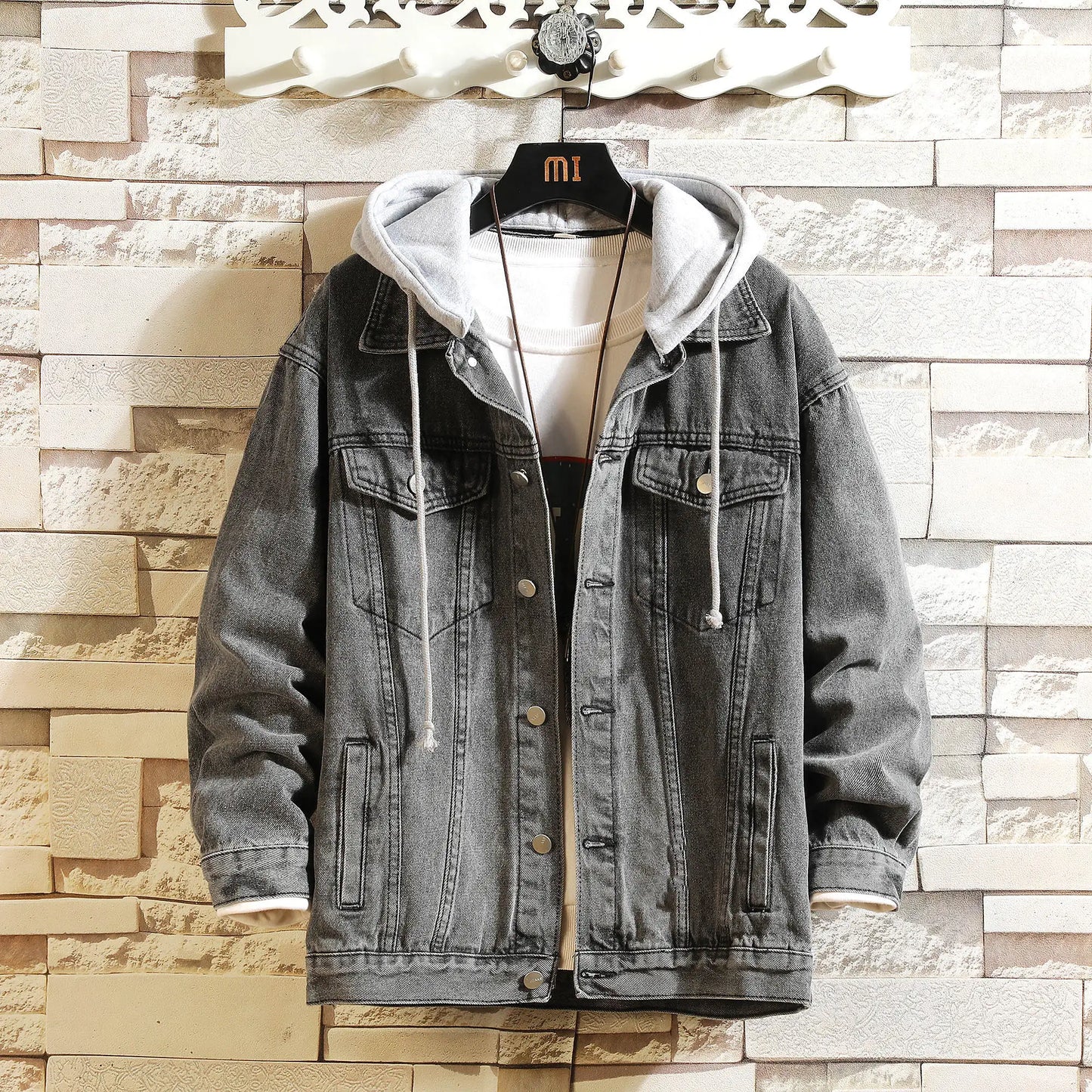 Men's Turn Down Collar Denim Jacket