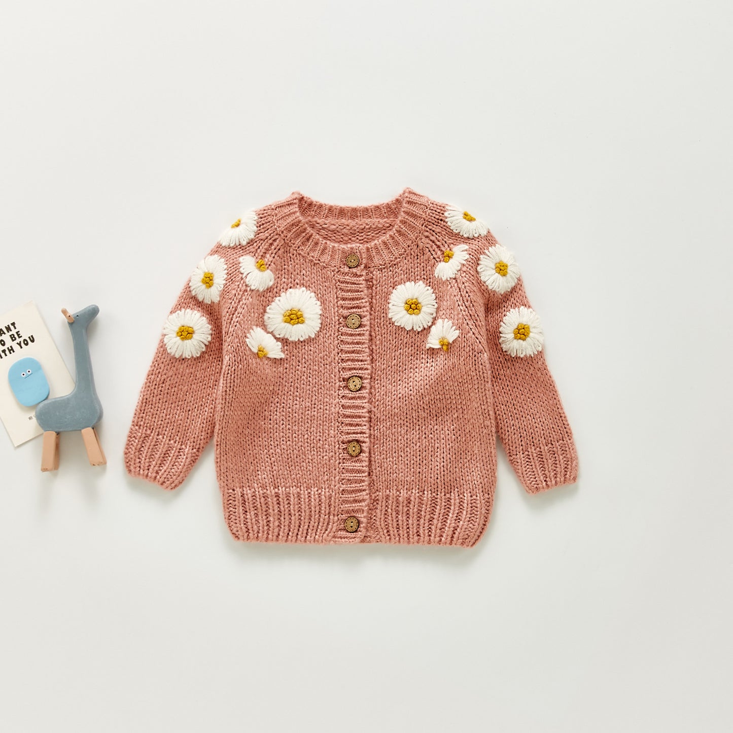 0-24M Baby Girls  Sweater Cardigan - Long Sleeve Single Breasted Flowers Knit Jacket