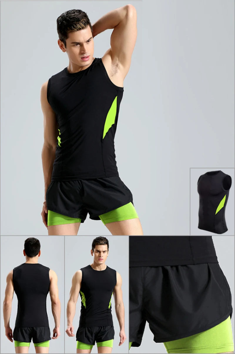 Men's Running 2 IN 1 Sport Gym Fitness Workout Pants Tennis Football Basketball Shorts