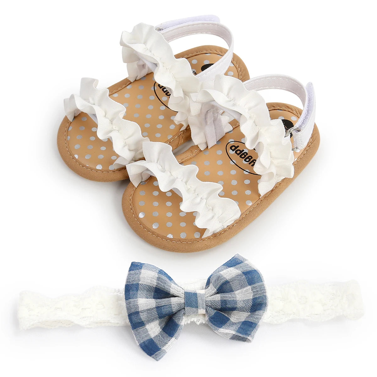 Baby Girls Summer Sandals Shoes Anti-Slip Soft Sole Ruffle Flat Shoes