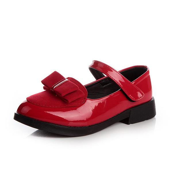 Girl's Patent Leather Bow-knot Shoes