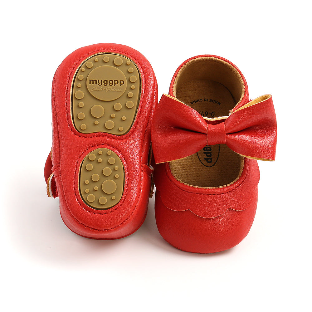 Newborn Baby Girls Boys Crib Shoes 0-18M - Bowknot Soft Sole Shoes