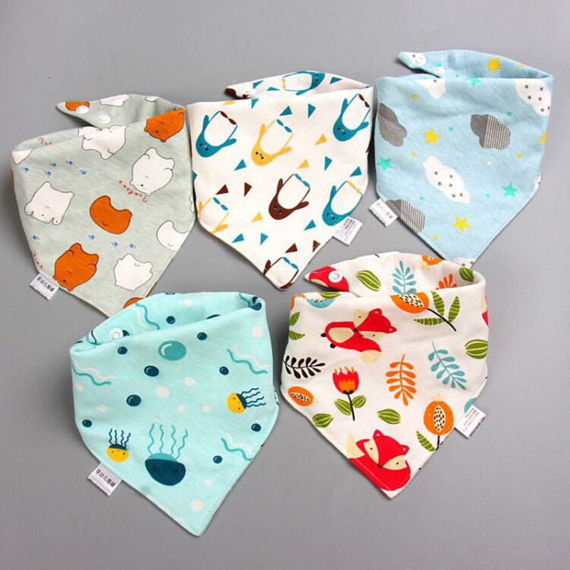 5Pcs/Set Cotton Baby Bibs