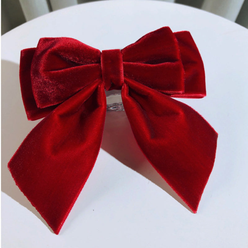 Simple Velvet Bow Tie Brooch - College Style Shirt Collar Pin for Women
