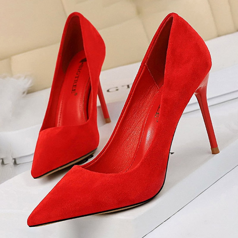 Women's Suede High Heels Shoes