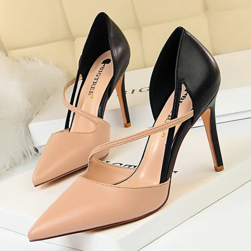 Women's Stiletto High Heel Pumps - 9.5cm Classic Court Shoes