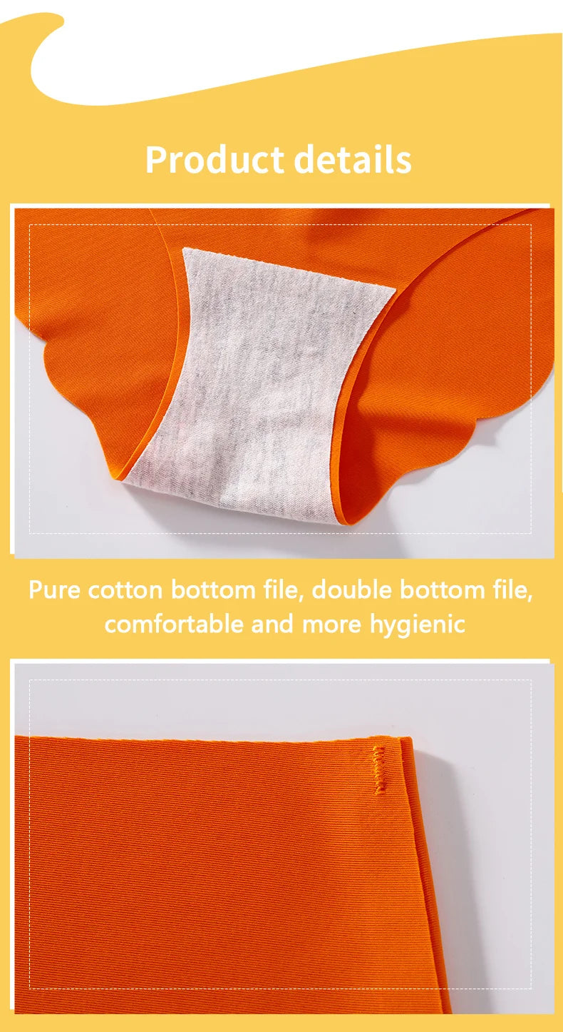 Women's Seamless Panties 3-Piece Set - Low Waist Wavy Edge Briefs