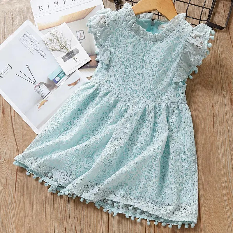 Girl's Princess Hollow Party Dress  For 3 7Y