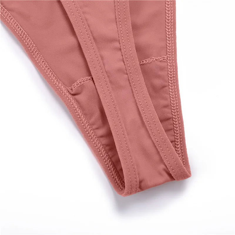 Women's Low-Rise Thong Set - 3 Pack Bikini Panties (M-XL)