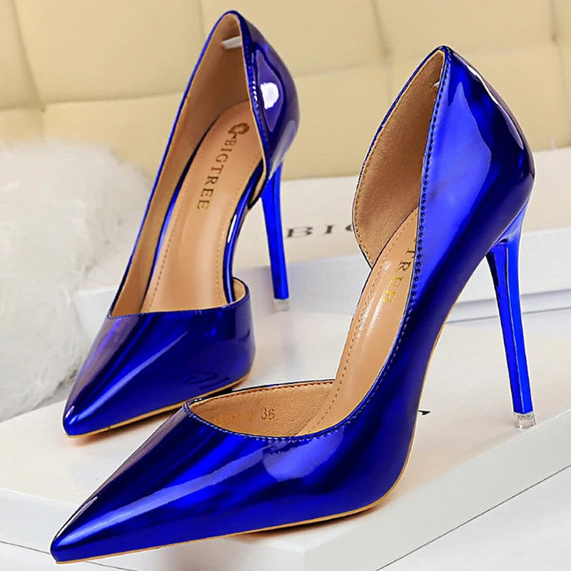 Women's Patent Leather High Heels Shoes