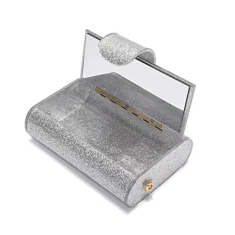 Women's Handbag Acrylic Clutch Purse - Glitter Party Wallet Chain Shoulder Crossbody Handbag