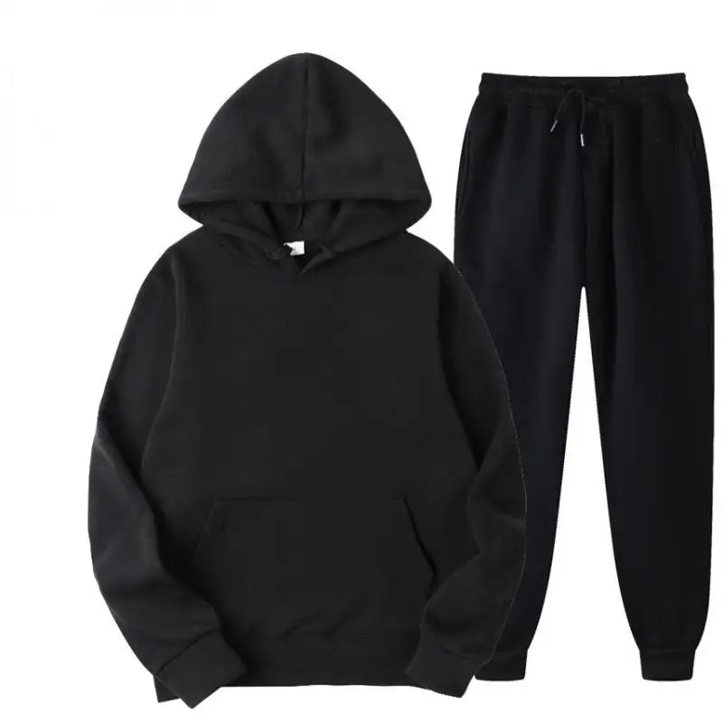 Men Tracksuit Cotton Comfortable Two Piece Casual Sportswear Set