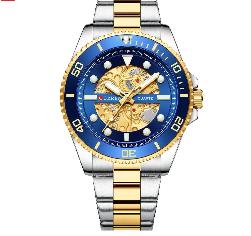 Men's Stainless Steel Sports Watch - Business Casual Quartz Wristwatch