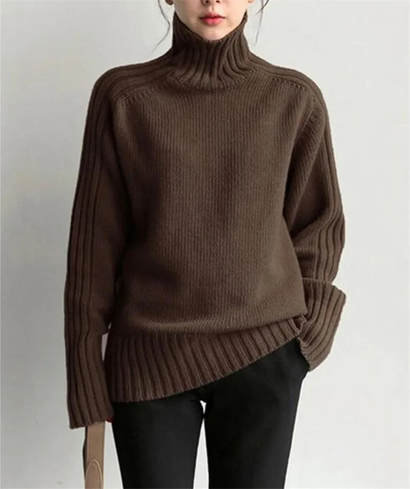 Women's Loose Turtleneck Pullover Sweater Top