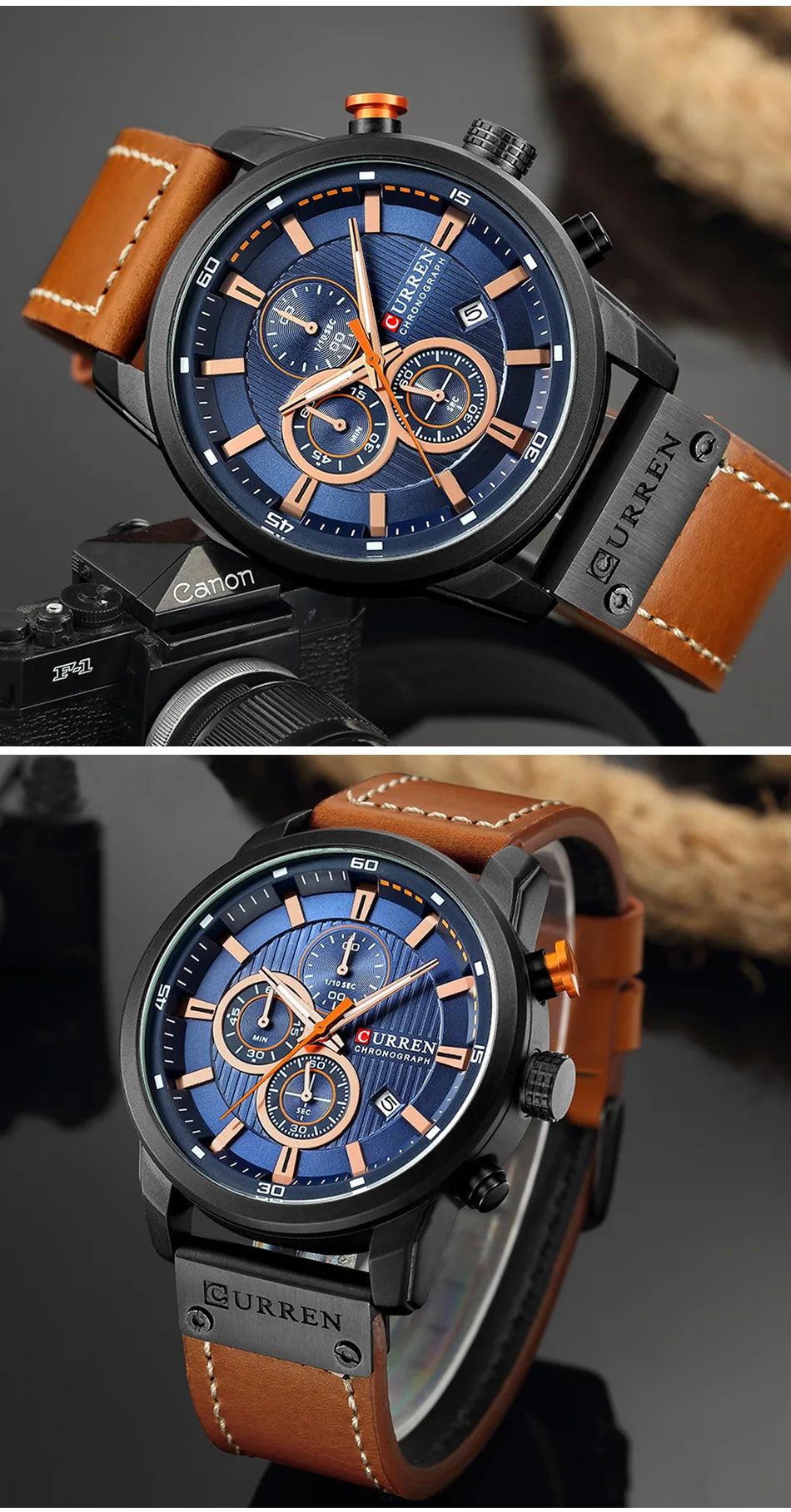 Luxury Chronograph Quartz Watch - Military Sport Watch for Men