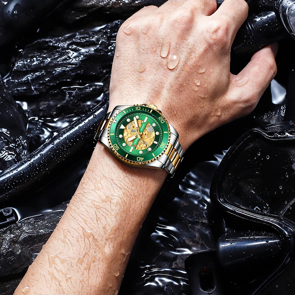 Men's Stainless Steel Sports Watch - Business Casual Quartz Wristwatch