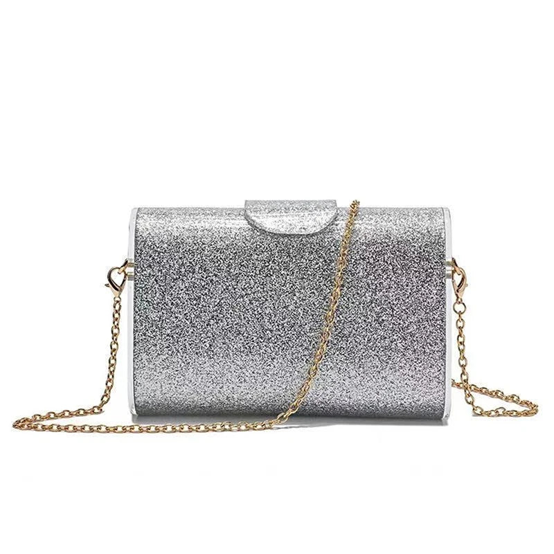 Women's Handbag Acrylic Clutch Purse - Glitter Party Wallet Chain Shoulder Crossbody Handbag