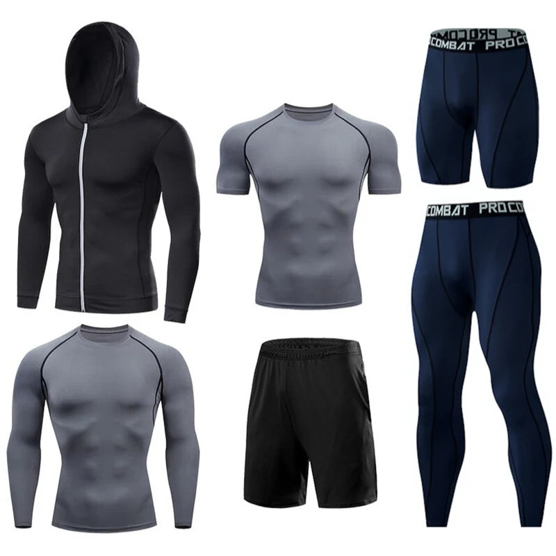 Men's Running Compression Quick Dry  Fitness Tight Sportswear Gym Sport Short Sleeve Shirt