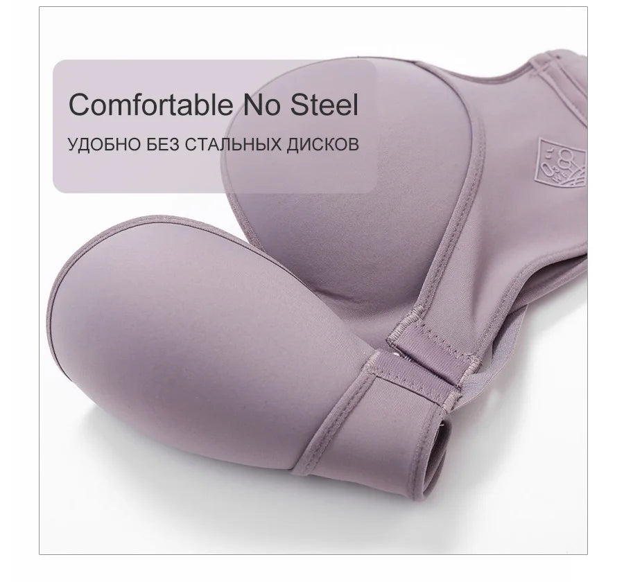 Women's Strapless Bra Women Super Push Up Bra Lingerie - Invisible Brassiere Front Closure Bra