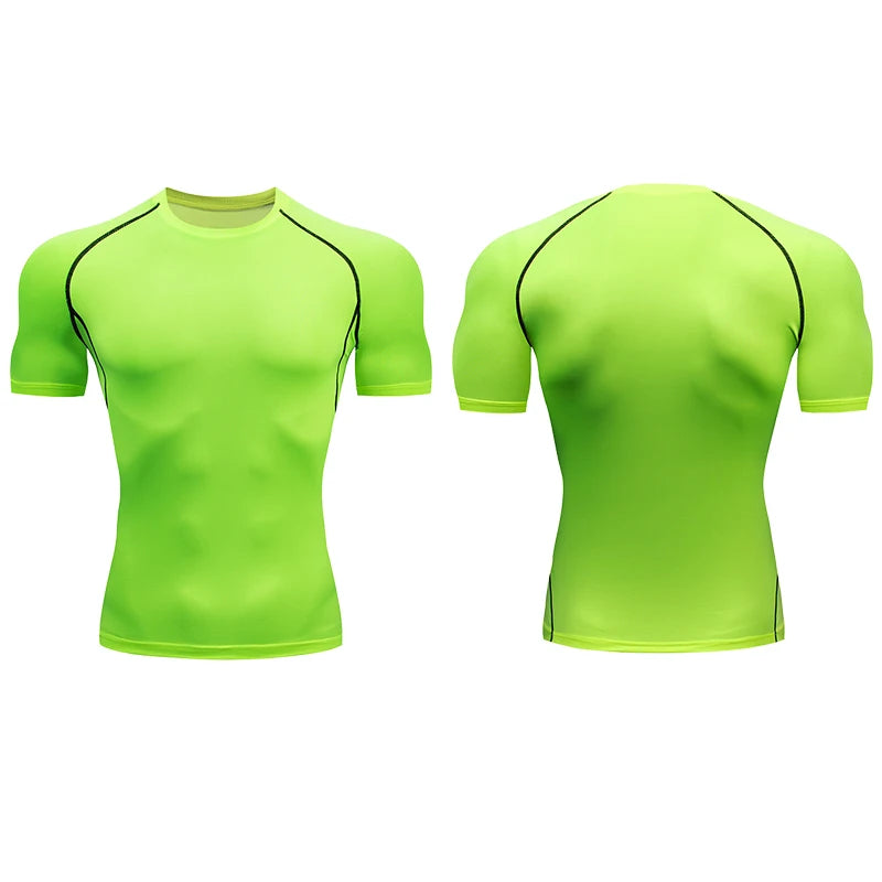 Men's Running Compression Quick Dry  Fitness Tight Sportswear Gym Sport Short Sleeve Shirt