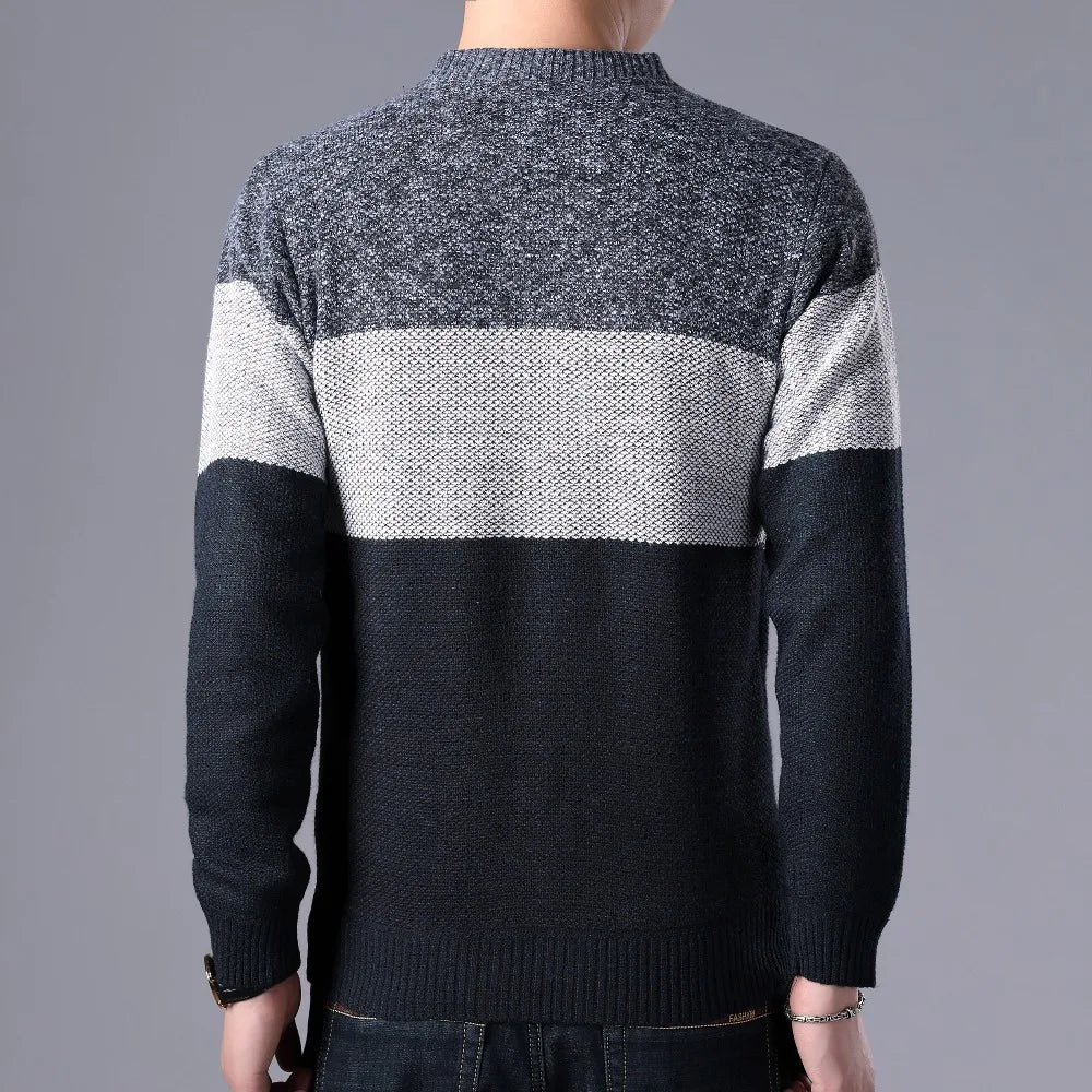 Men's Patchwork Knitted Cardigan Knitwear Sweater