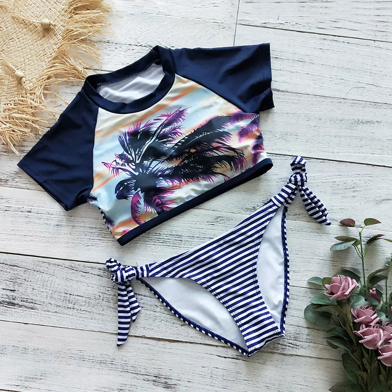 Women's Long Sleeve Print Bikini Set