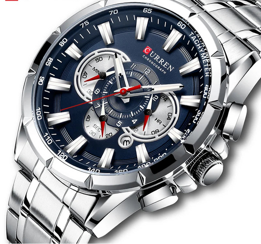 Men's Military Sports Watch - Waterproof Chronograph Stainless Steel